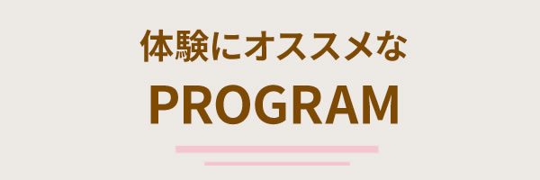 体験におすすめなPROGRAM